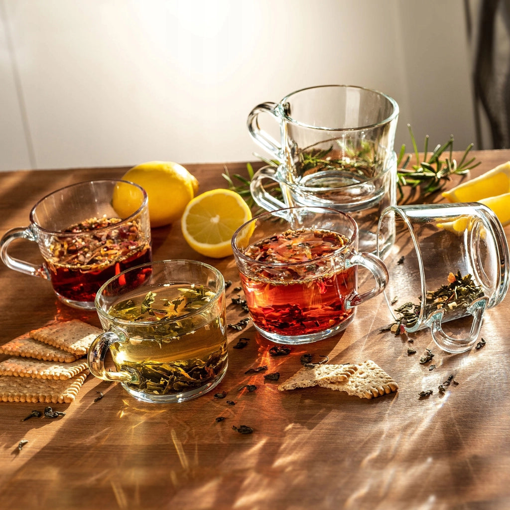 Set di 6 tazze da caffè/tè KADAX con manico, 270 ml, per bevande.