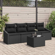 Set di divani con cuscino con cuscino 5 pcs Nero polyrattan 3346593