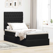 Letto con contenitore e materasso Nero 100 x 200 cm Velluto