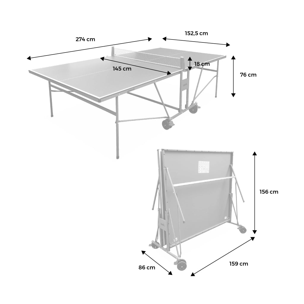 Tavolo da ping pong per interni piegabile con 2 racchette e 3 palline,