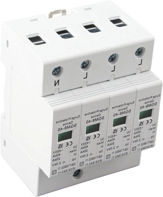 Sistema di protezione contro sovracorrente per uso domestico scala a fiamma resistente alla rimozione montaggio su binario DIN prodotto di installazione per protezione contro fulmini migliorata conducibilità 4P 40KA