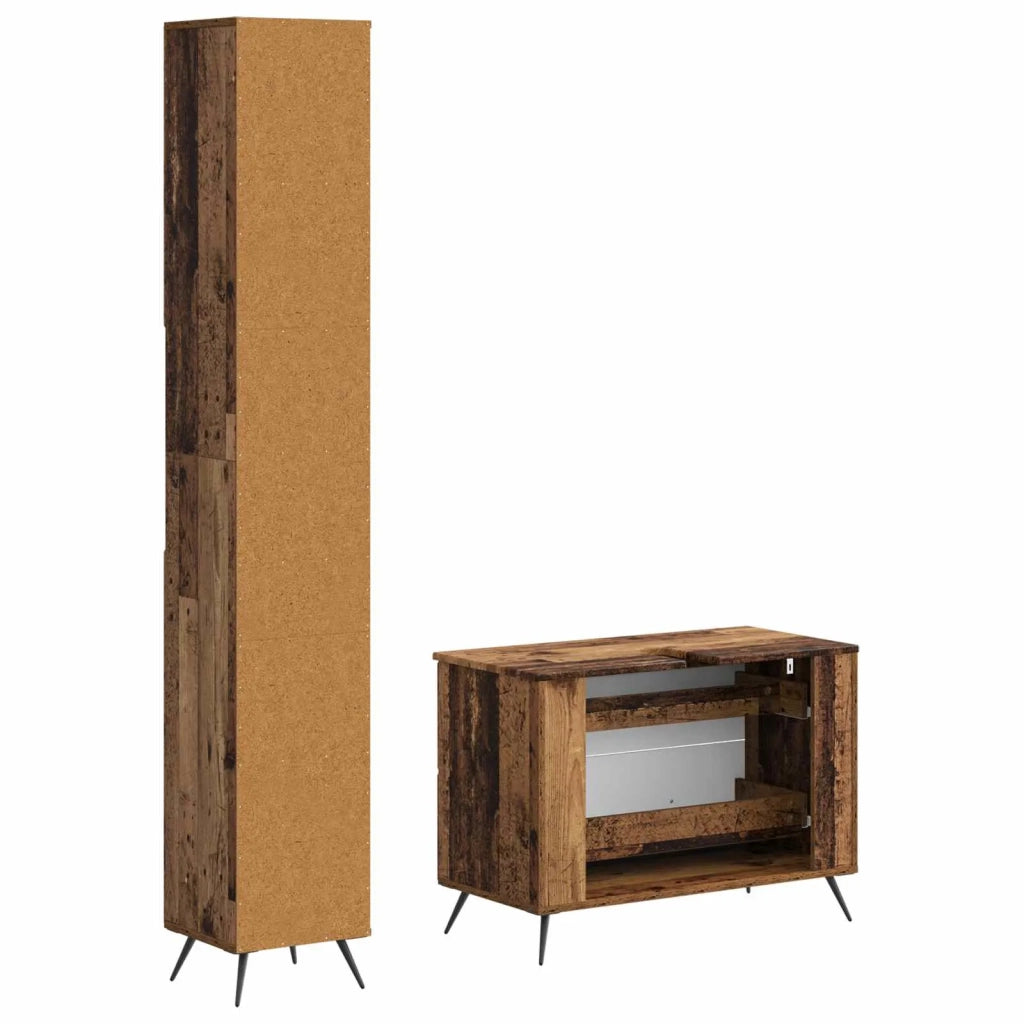 Set di Armadi da Bagno da 2 Pezzi BREDA Legno antico 3417565