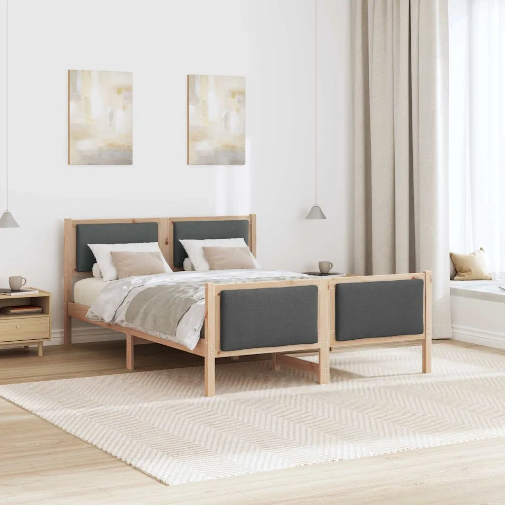 Letto matrimoniale | Letto per adulti | Struttura del letto Grigio scuro 150 x 200 cm Tessuto