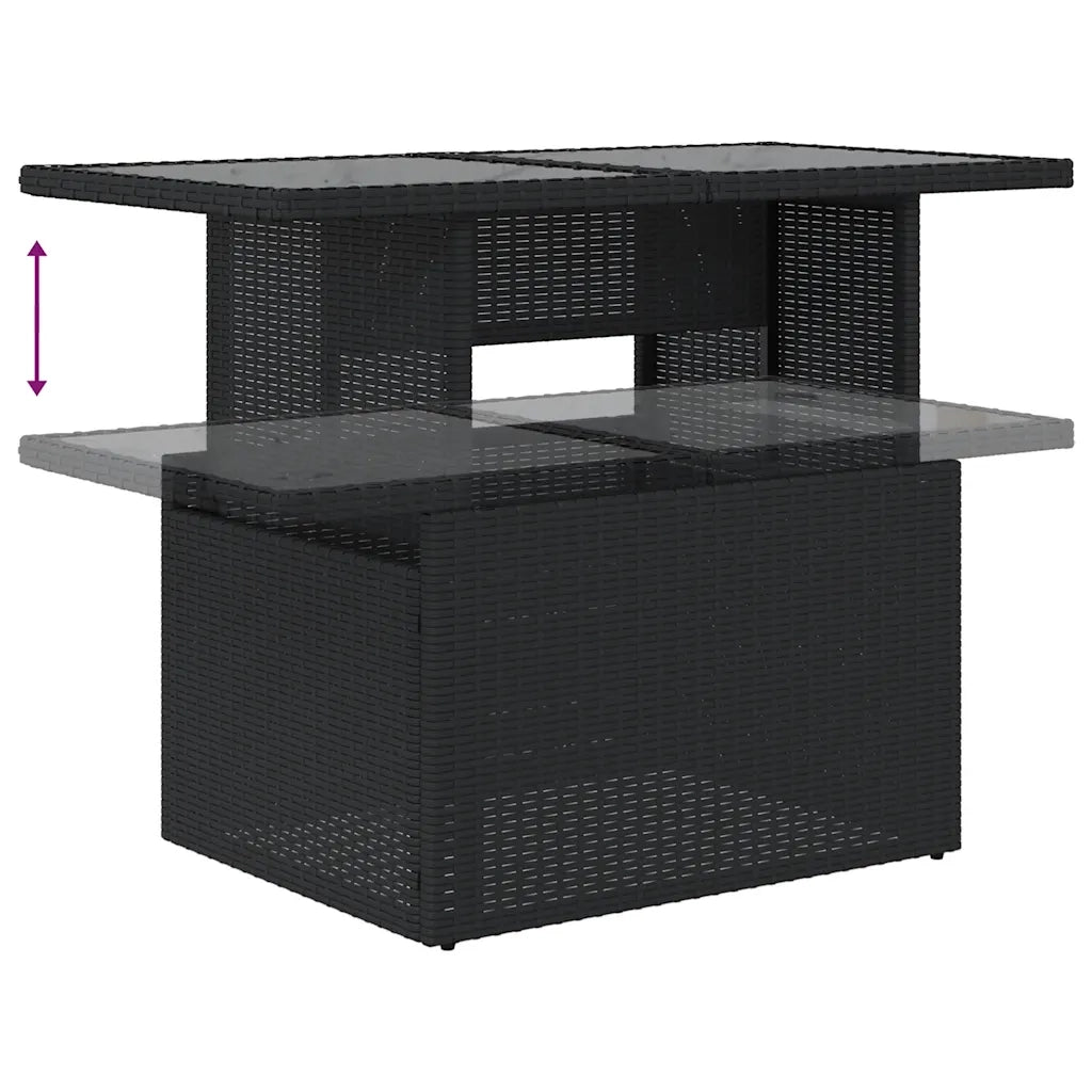 Set Divani da Giardino con Cuscini 7pz Nero Polyrattan 3269195