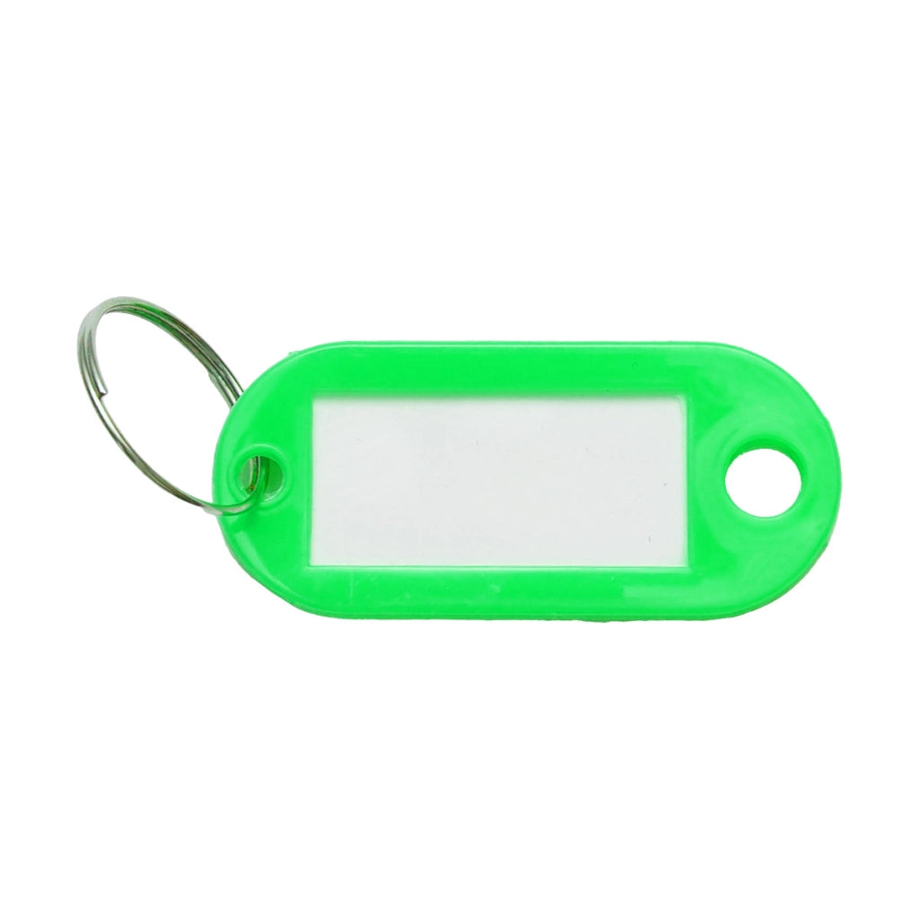 Portachiavi verde con etichetta