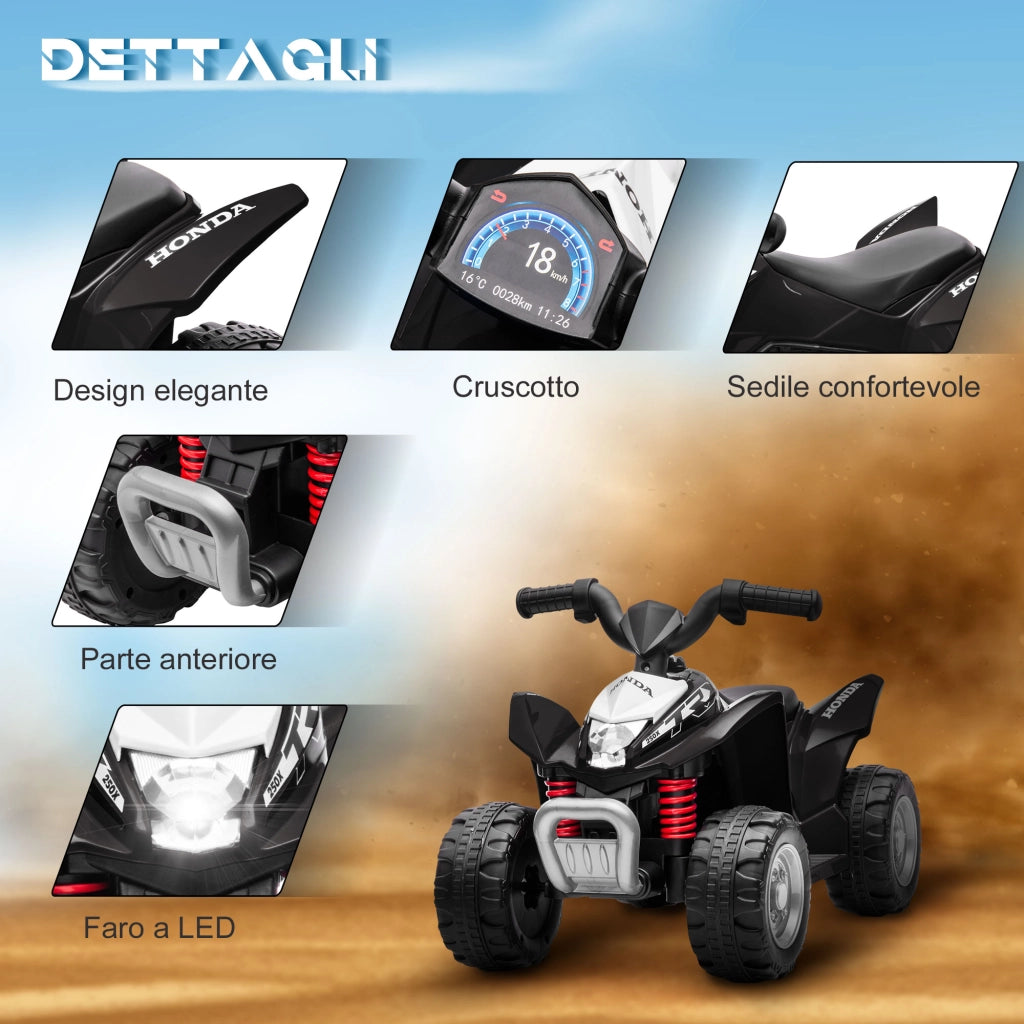 Quad Elettrico per Bambini ¨C Minimal ¨C Nero 65.5x38.5x43.5 cm