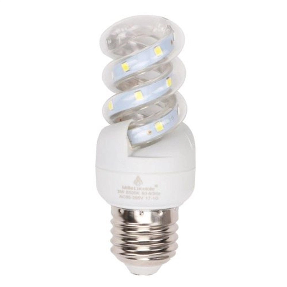 Trade Shop - Lampadina Led E27 11w 1045lm Tortiglione Vortice Spirale Luce Fredda Naturale Calda - -bianco Freddo      -