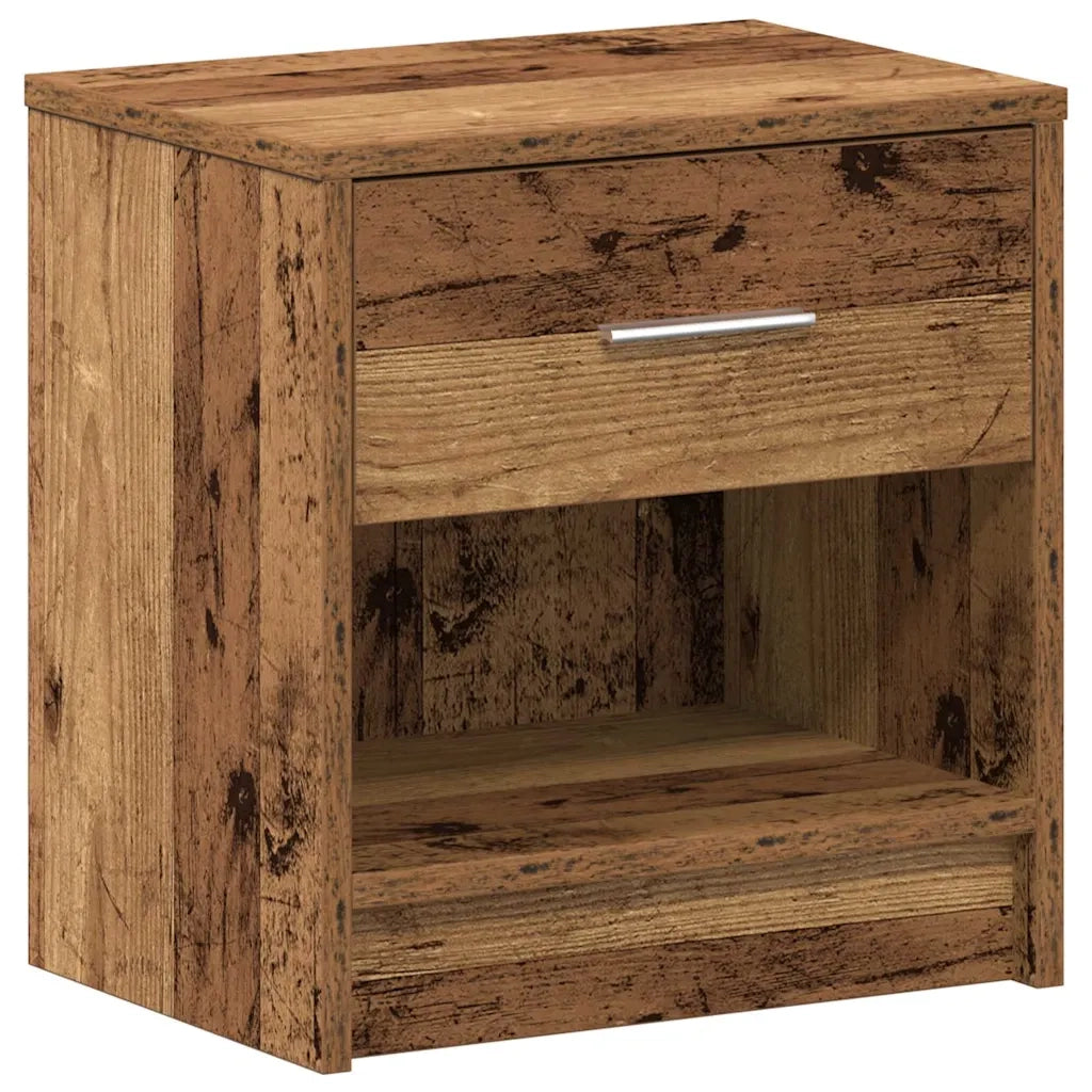 Comodino | Armadio da Notte | Mobiletto da notte con Cassetto Legno Antico 39x28x41 cm