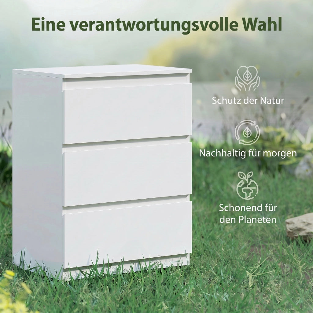 Cassettiera con 3 cassetti ¨C Minimal ¨C bianco 60x40x