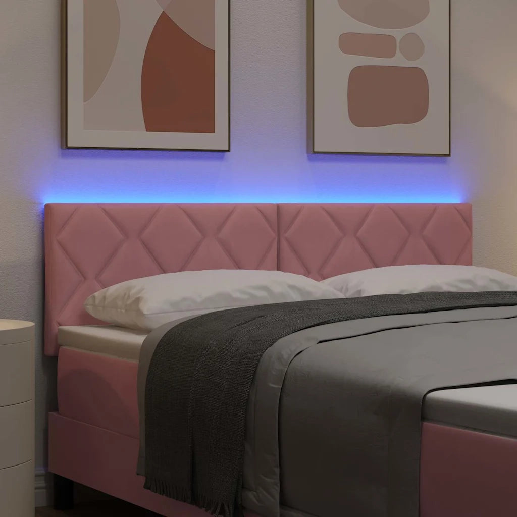 Testiera LED Rosa 160 cm Velluto 3338238
