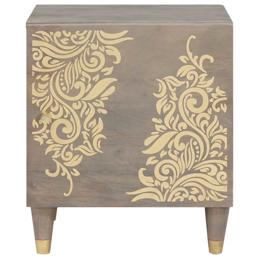 Set di 2 Comodini | Armadio da Notte | Mobiletto da notte con porta Grigio 40 x 33 x 46 cm