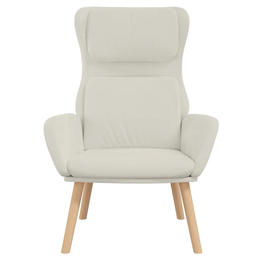 Sedia Relax Bianco Crema Velluto 341360