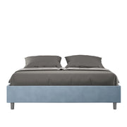 Letto Sommier imbottito Matrimoniale 160x210 cm Azelia - Senza rete,Microfibra,Azzurro