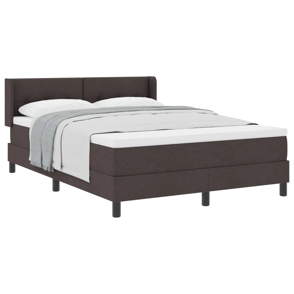 Letto a molle con testiera Marrone Scuro 190 x 140 cm Tessuto 3341100