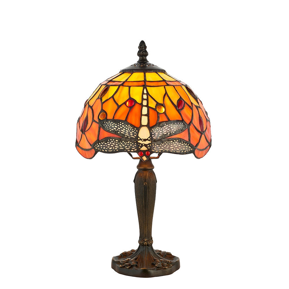 Lampada da tavolo Tiffany Dragonfly Flame rossa E14 40W