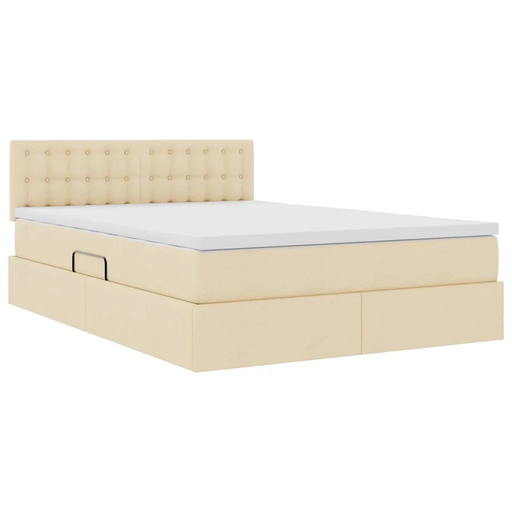 Letto con contenitore e materasso Crema 140 x 190 cm 3370636
