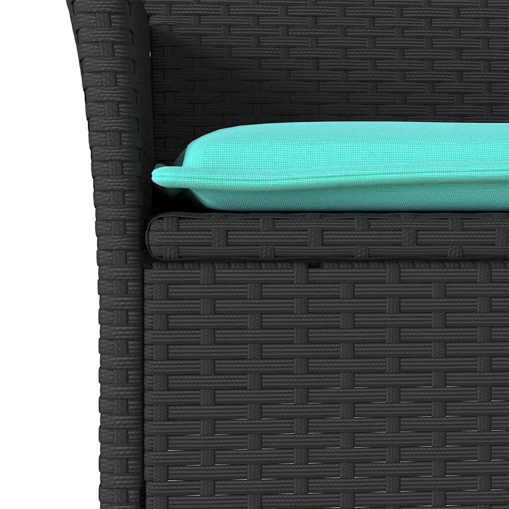 Sedie da Giardino con Cuscini 2 pz Nere in Polyrattan 368118