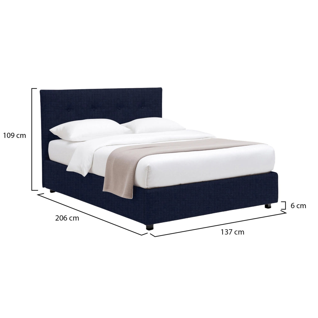 Luton, Letto Piazza e Mezza Sfoderabile Made in Italy, Viola Scuro