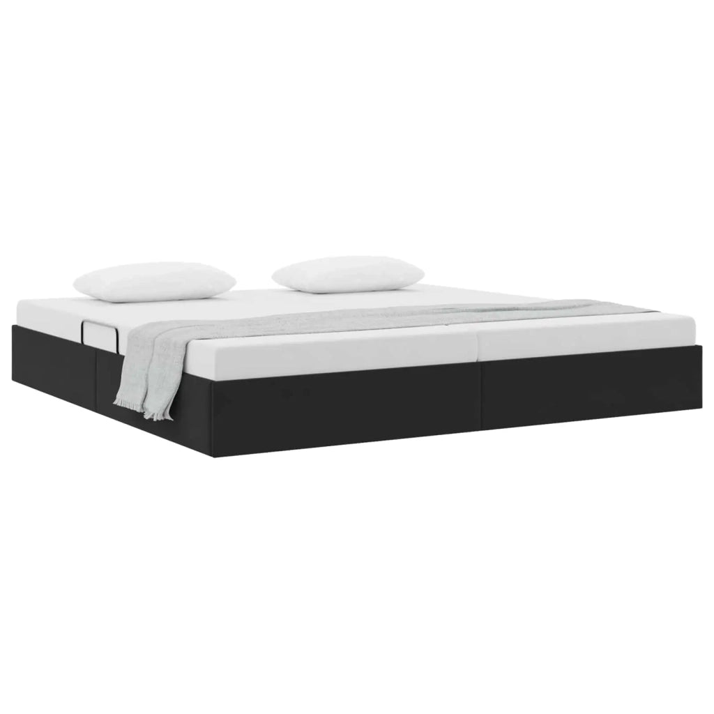 Letto ottomano con archiviazione Nero 200 x 200 cm Velluto 3442906