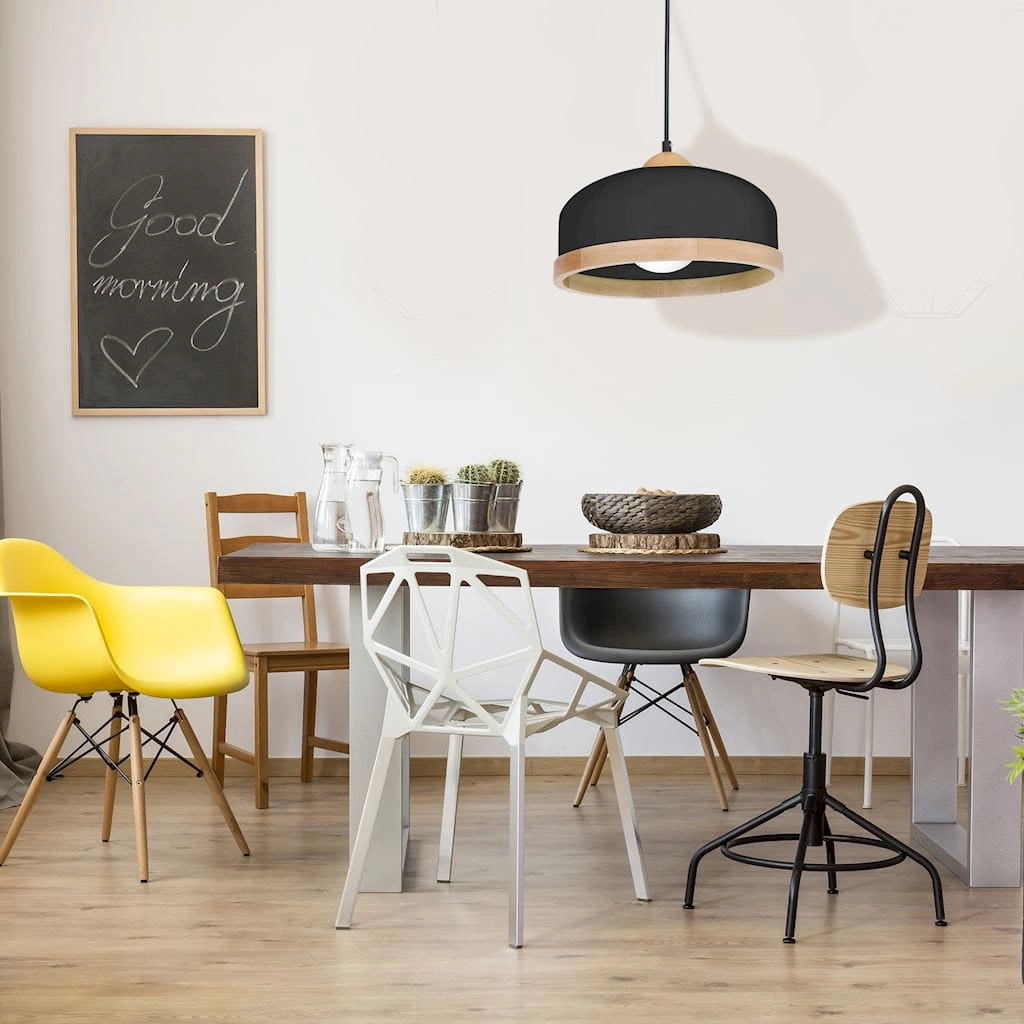 Lampada a sospensione Milagro Studio nera E27 Ø32cm