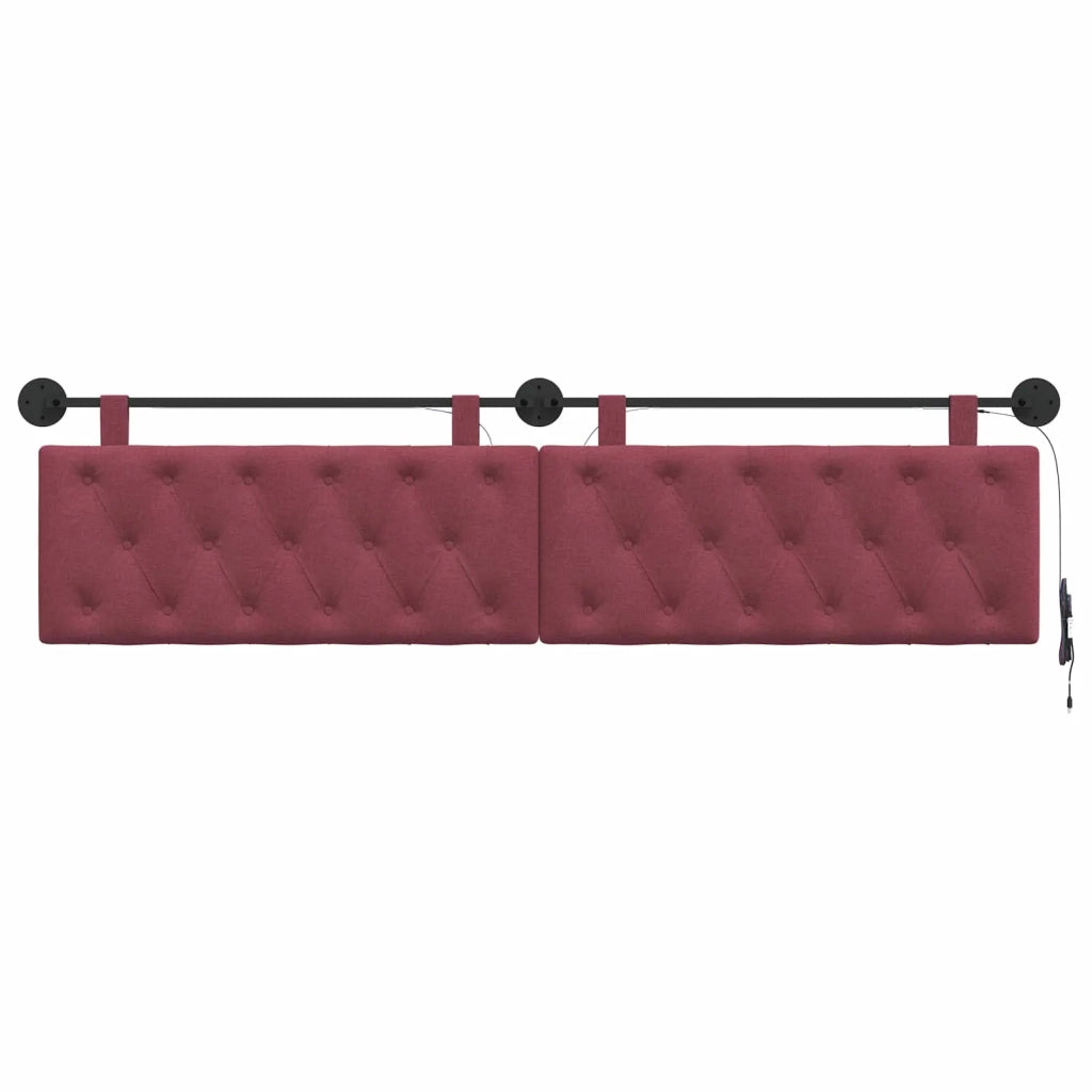 Testiera sospesa Con luce LED Rosso Vino Tessuto 3424712