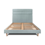 Letto 135x190 cm con testiera in linea - Tessuto velluto