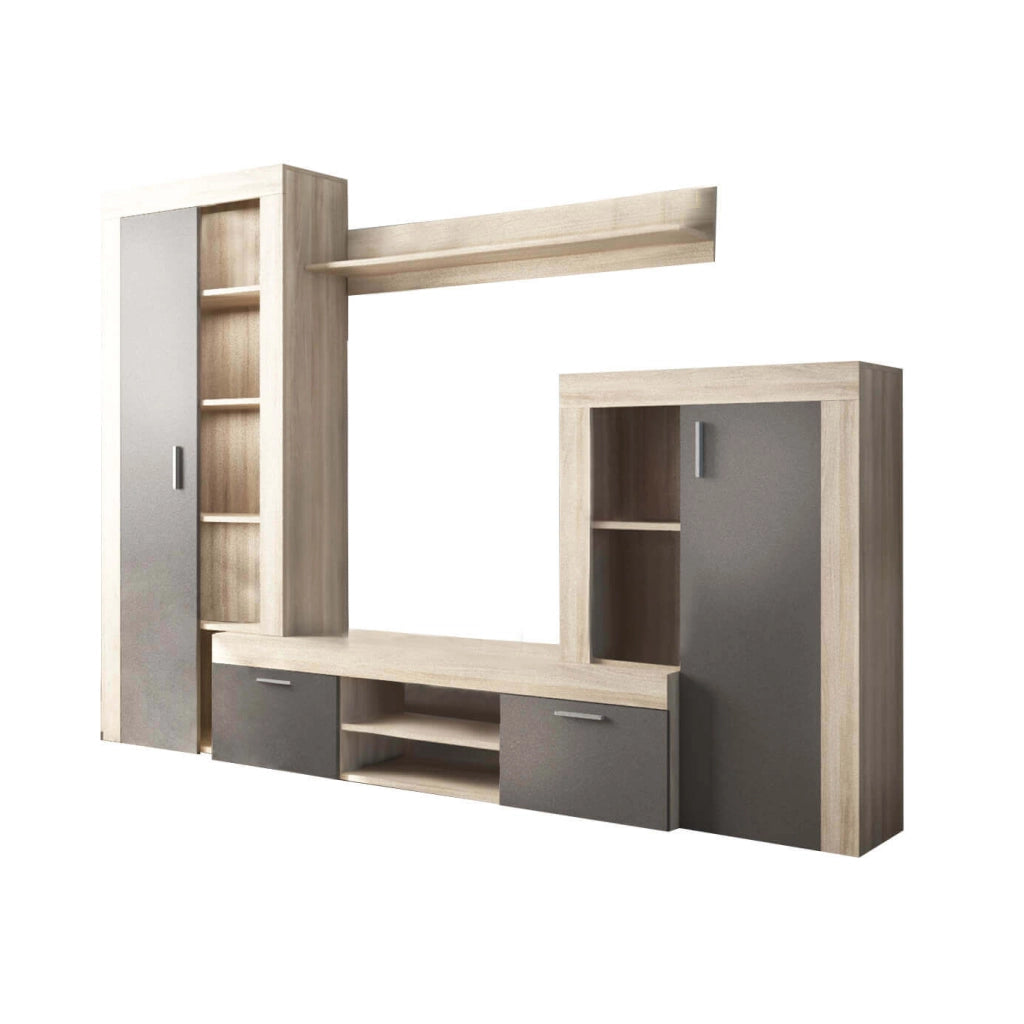 Parete Attrezzata per Soggiorno in Legno Composito cm 259x40x180 - ALTON