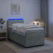 Letto box spring con materasso Grigio Chiaro 80 x 200 cm 3453035