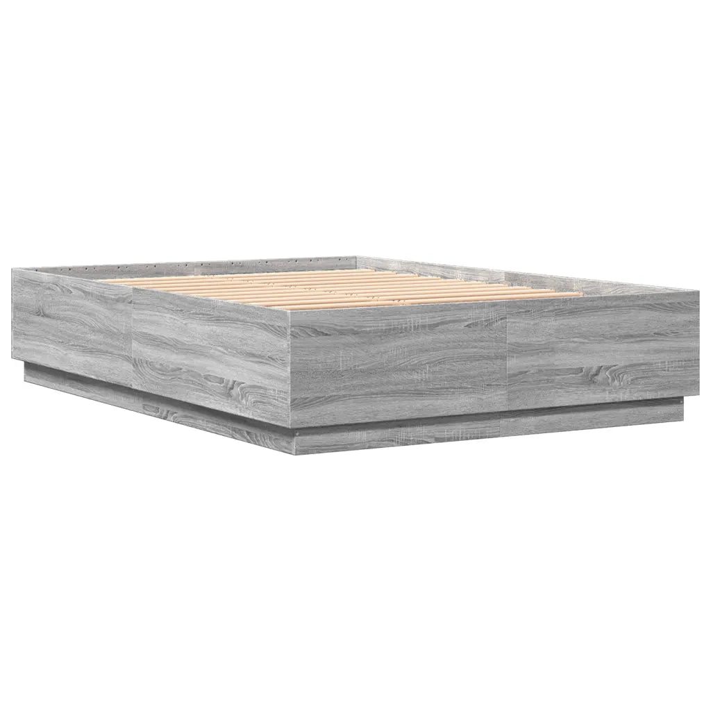 Letto matrimoniale | Letto per adulti | Giroletto Grigio Sonoma 150x200 cm in Legno Multistrato
