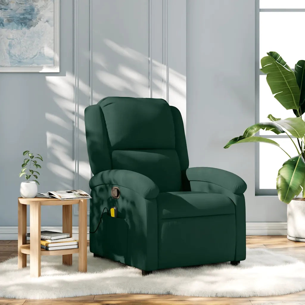 Poltrona reclinabile massaggiante in Velluto Verde Scuro 3205954