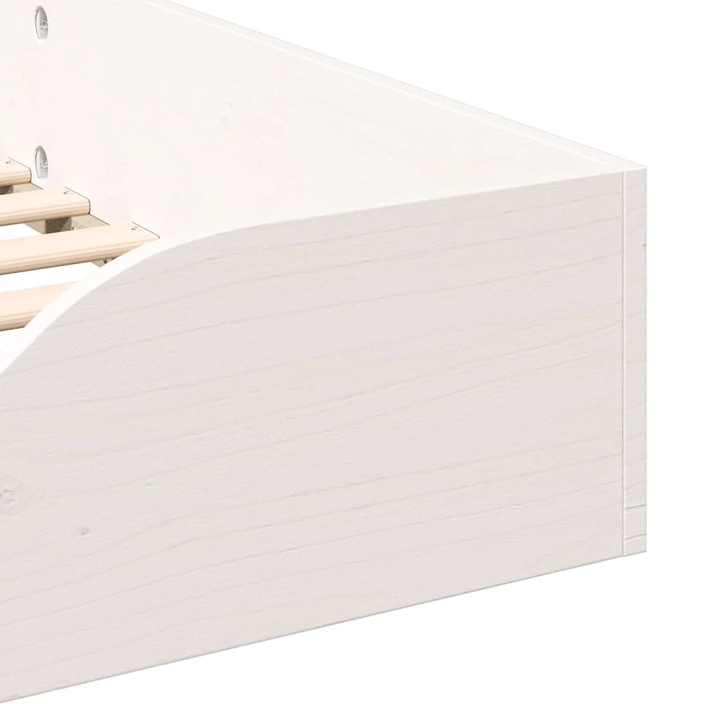 Struttura del letto Bianco 90 x 190 cm Pino massello 873395