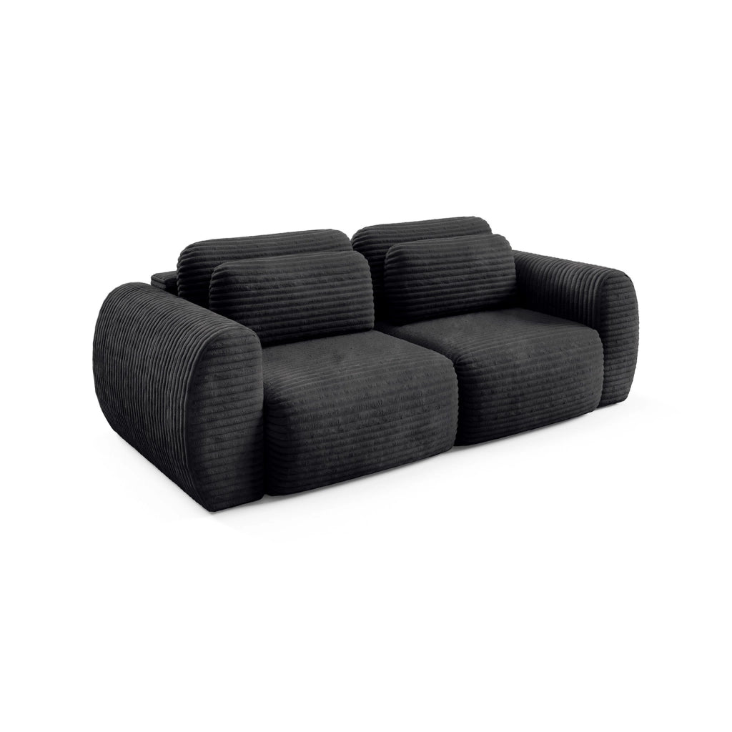 Golgi, Divano Letto 2 Posti Contenitore, 266x121 cm Nero