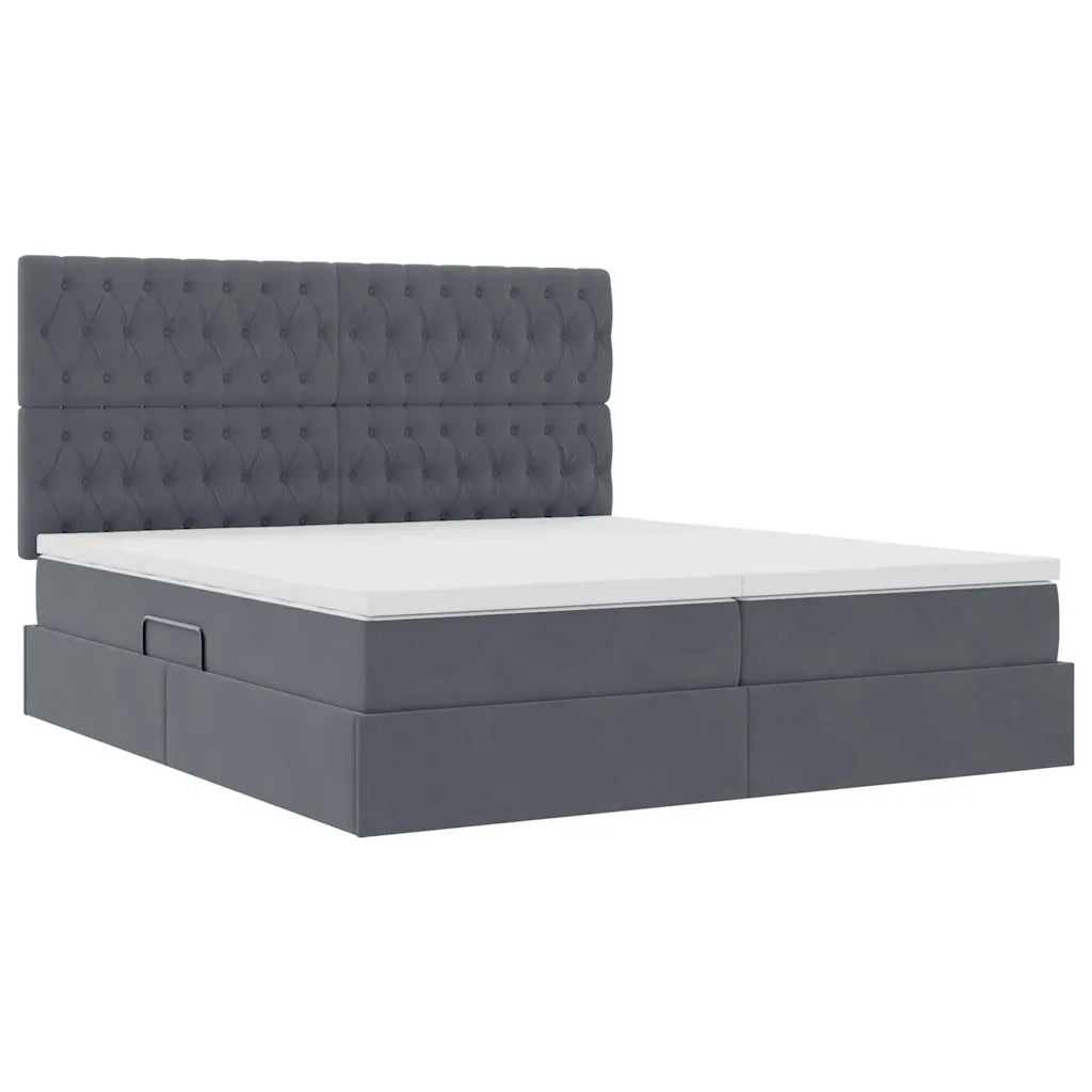 Letto con Contenitore Grigio scuro 180 x 200 cm Velluto 3372258