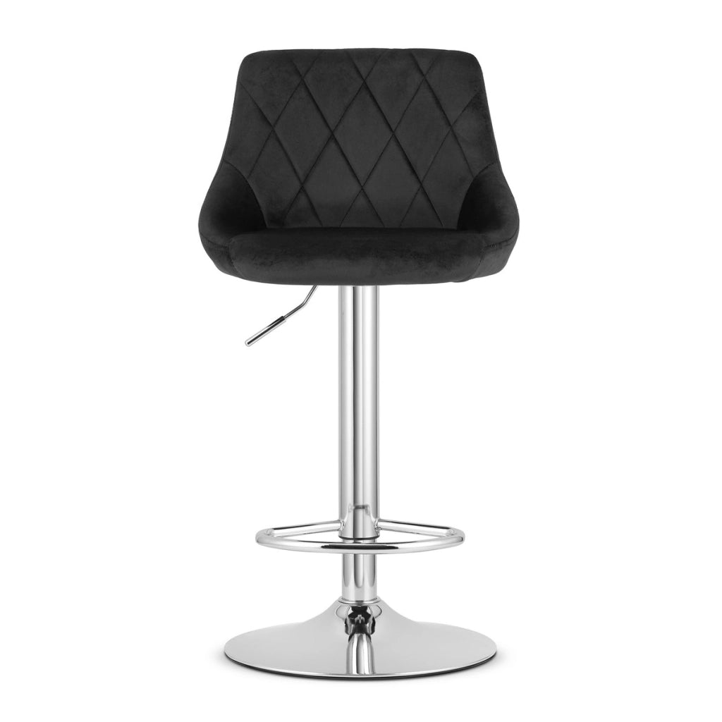 Sgabello da bar girevole OSKAR KAST velluto nero con base cromata