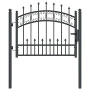 Cancello con Punta a Lancia KAMPEN 103 x 75 cm Acciaio Grigio CFW4598436