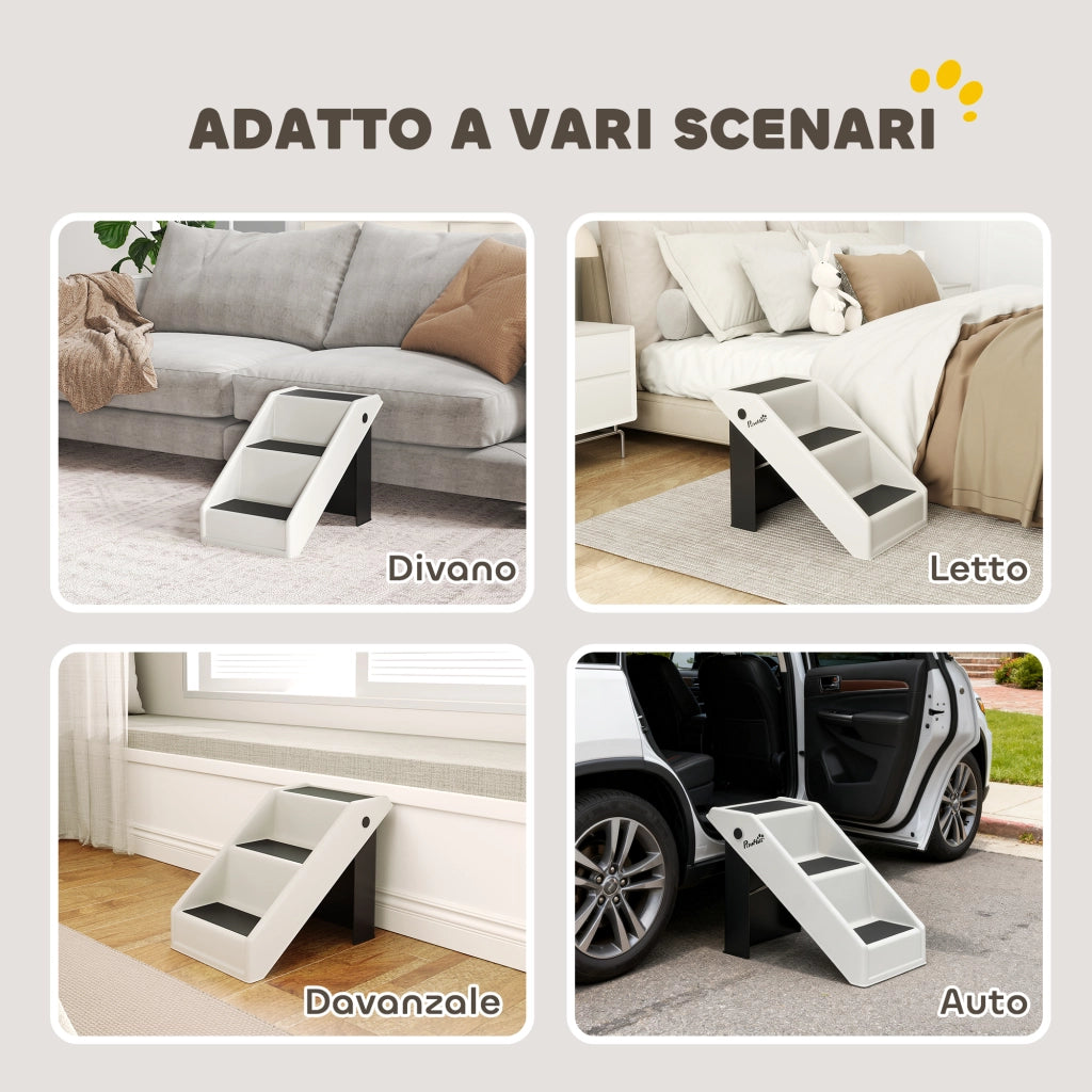 Scaletta per Cani e Gatti con 3 Scalini ¨C zephmum ¨C Crema