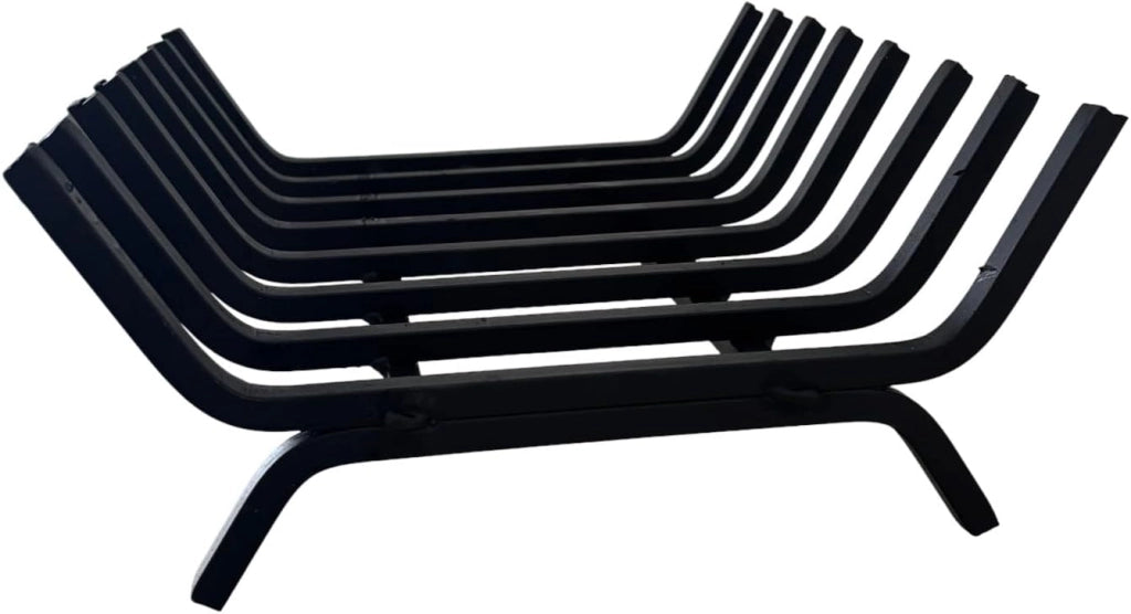 Portalegna in Ferro per Camino, 40x35x16 cm, Nero, Struttura Robusta 12 mm, Made in Italy