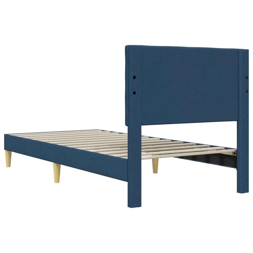 Letto singolo | Letto per adulti | Struttura del letto con testiera Blu 100 x 200 cm Tessuto