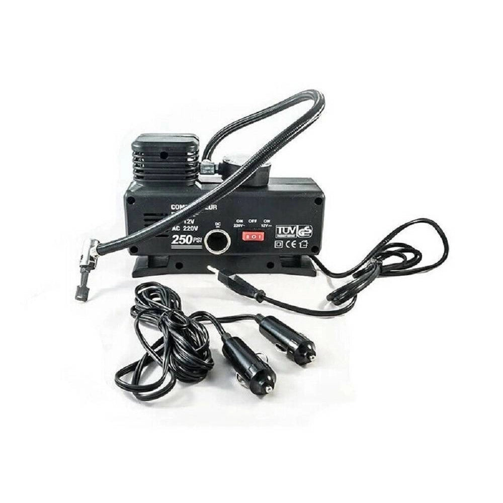 Trade Shop - Compressore Ad Aria 35lt 12v/220v Adattatori Inclusi Max 17bar Co-ar03 Portatile -