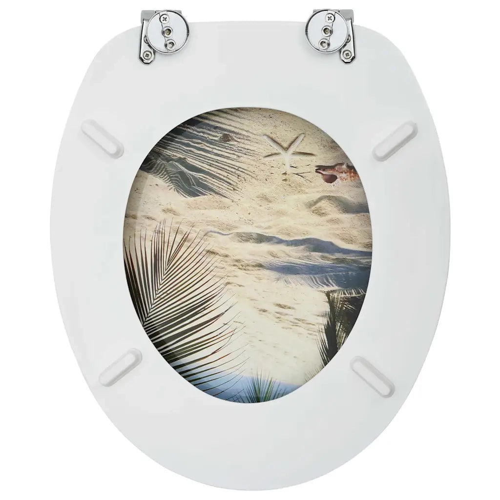 Tavoletta WC con Coperchio MDF Design Spiaggia 146911