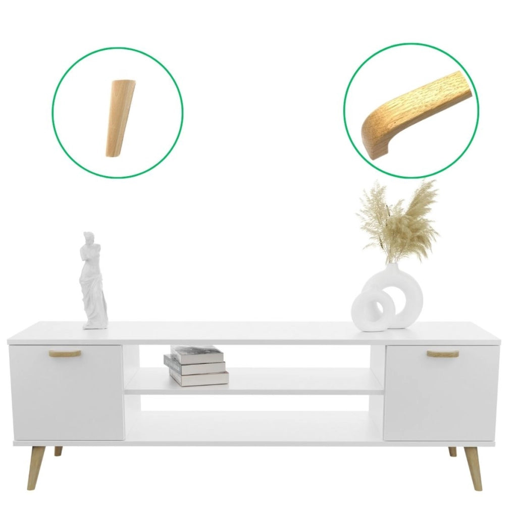 Mobile porta TV Focus in stile scandinavo bianco 155 cm