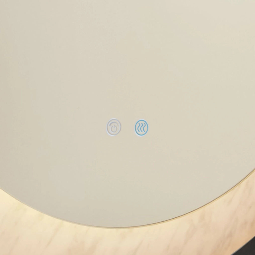 Specchio Luxo LED, metallo nero opaco con effetto marmo