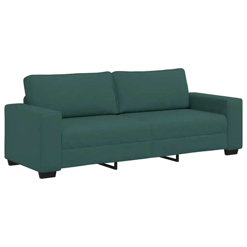 Divano a 3 Posti Verde Scuro 220x77x82 cm in Tessuto 4105181