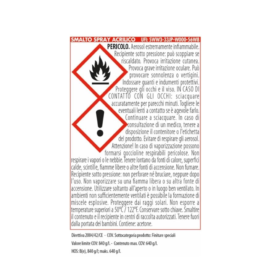 SMALTO SPRAY ACRILICO BIANCO 400ML  PER RITOCCO E RIPARAZIONE SUPERFICI  ELETTR
