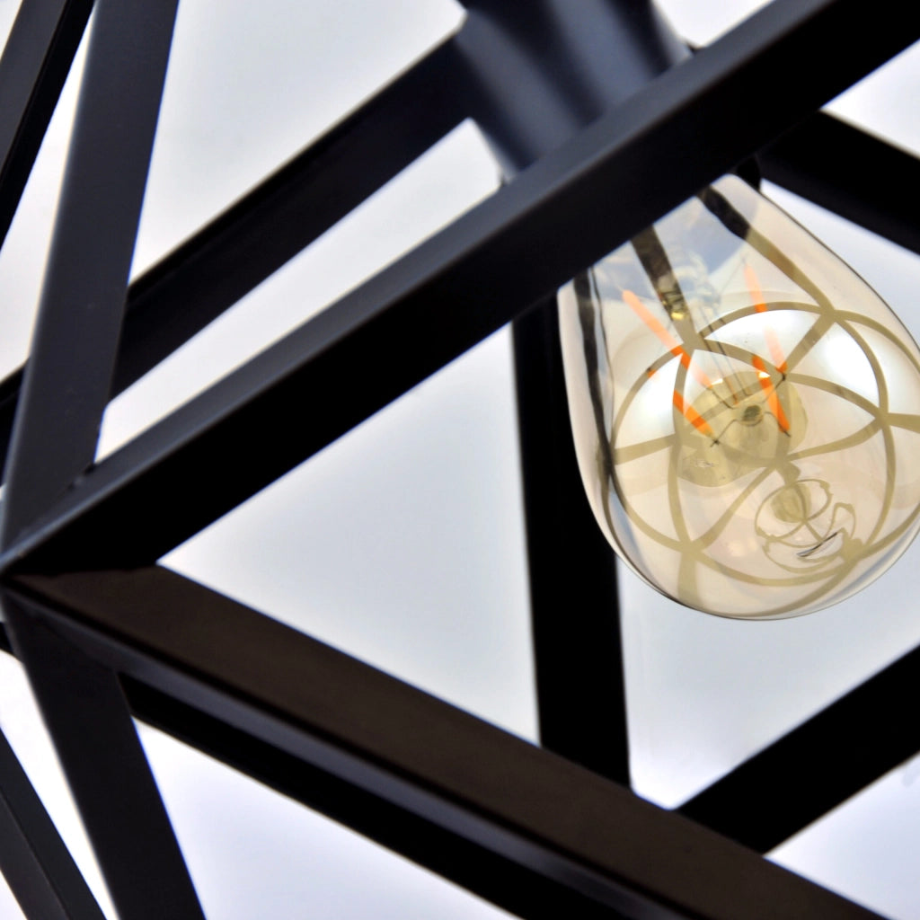 Lampada a sospensione nera geometrica E27 Ø35 Polux
