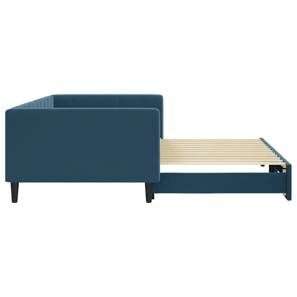 Divano letto | Sof¨¤ letto | Letto singolo Estraibile Blu 100x200 cm in Velluto