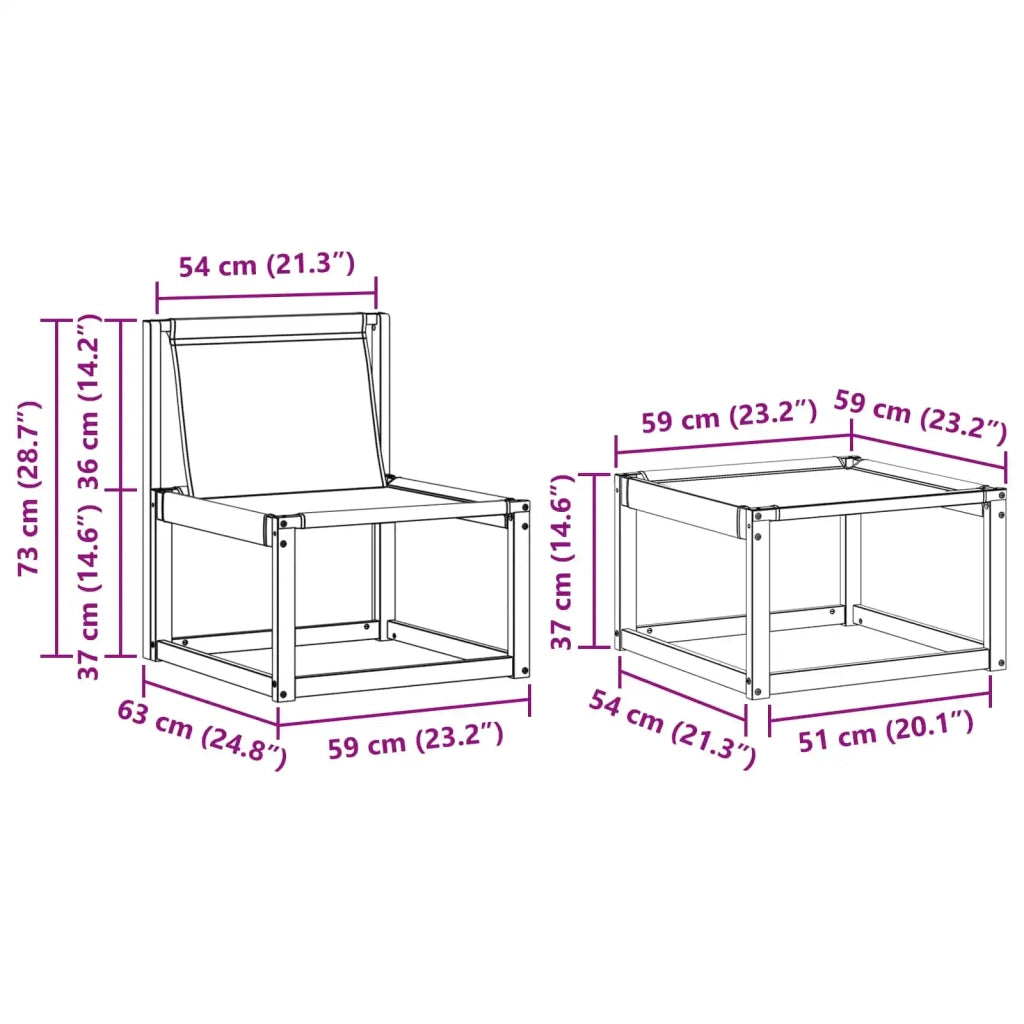 Set di divani da esterno con cuscino 4 pcs Bianco e Nero 3389346