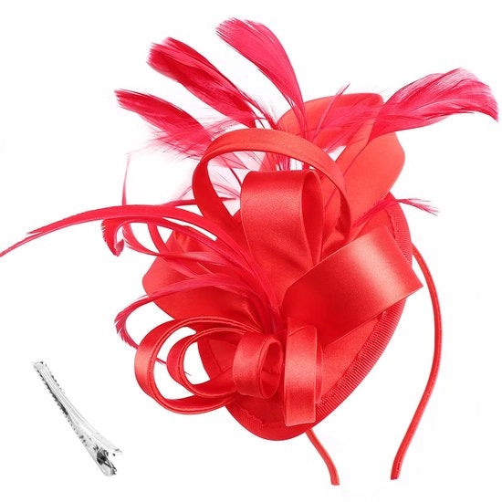 Fascinatore da Donna - Cappello Vintage - Cappello con Piume/Filamenti - Cintura/Cerniera - Accessorio di Festa - Adatto per Matrimonio/Petit Déjeuner