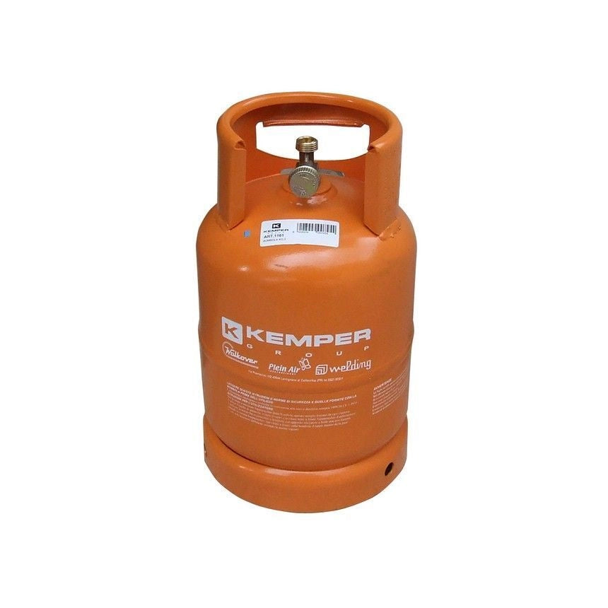 Kemper 1161 Bombola GPL Vuota Ricaricabile 3 Kg Attacco Italia Valvola Sicurezza colore Arancio
