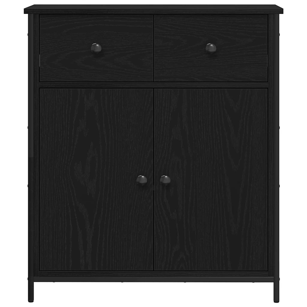 Credenza Rovere Nero 70 x 30 x 80 cm Legno multistrato 863159